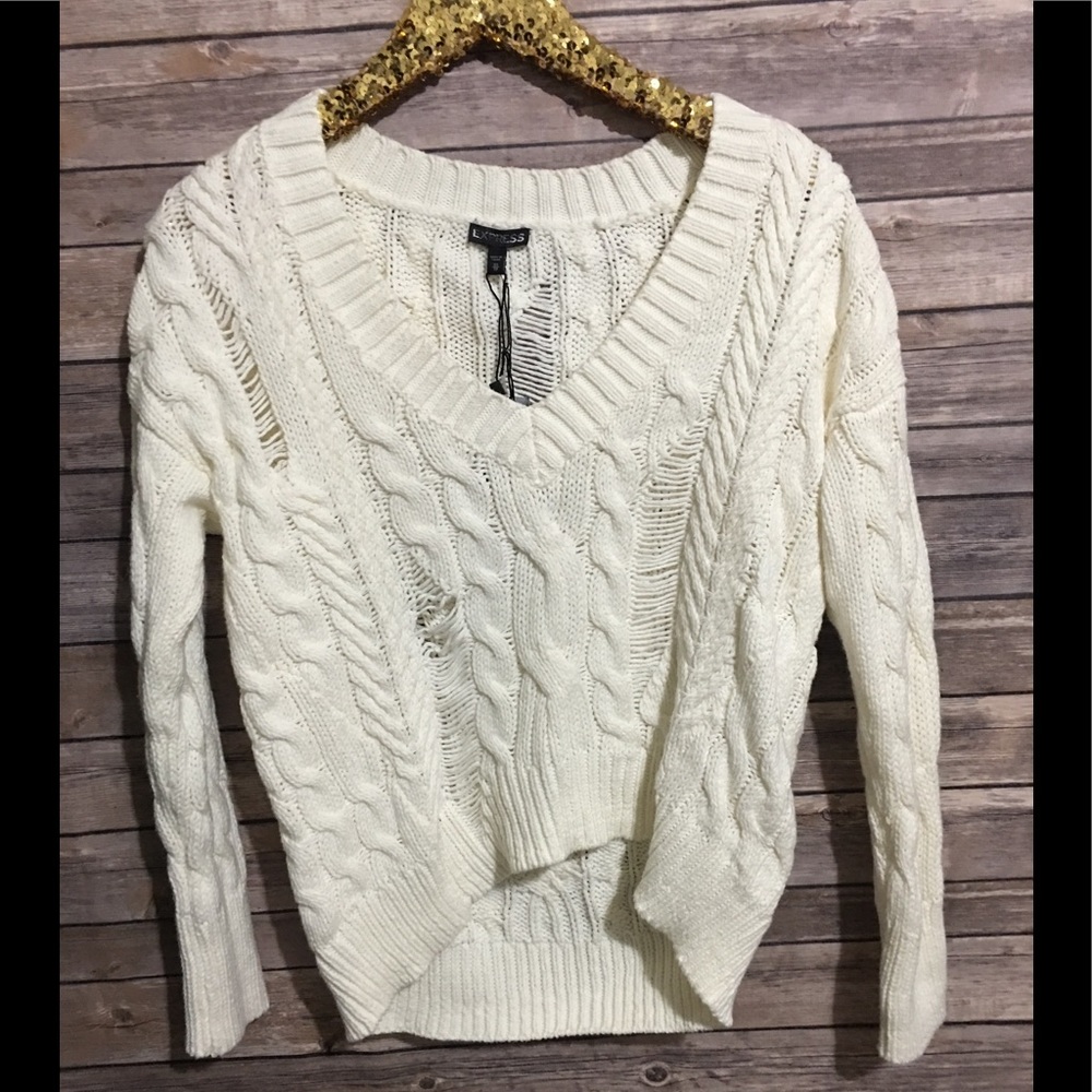 EXPRESS Knit Cream Thick Warm Winter Sweater
